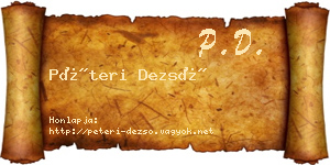 Péteri Dezső névjegykártya
